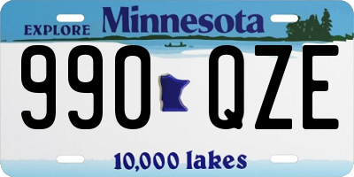 MN license plate 990QZE