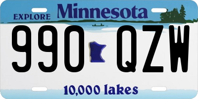 MN license plate 990QZW