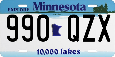 MN license plate 990QZX
