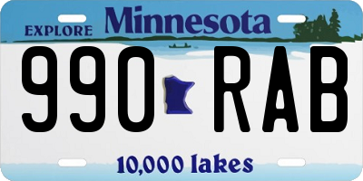 MN license plate 990RAB