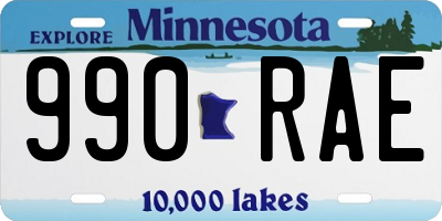 MN license plate 990RAE