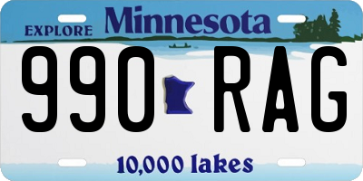 MN license plate 990RAG