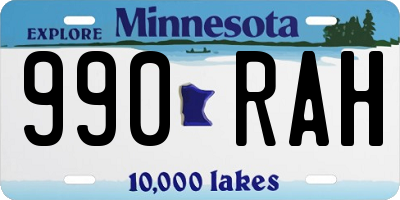 MN license plate 990RAH