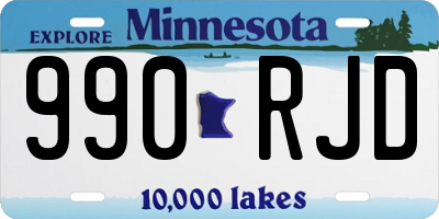 MN license plate 990RJD