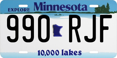MN license plate 990RJF