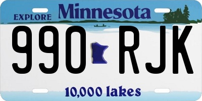 MN license plate 990RJK