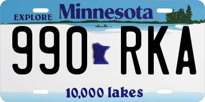 MN license plate 990RKA