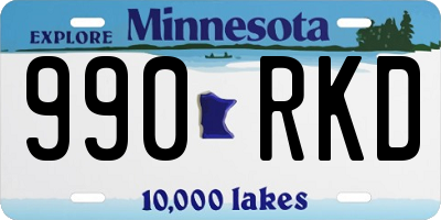 MN license plate 990RKD