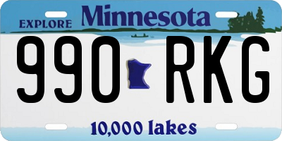 MN license plate 990RKG