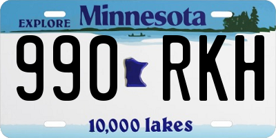 MN license plate 990RKH