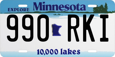 MN license plate 990RKI
