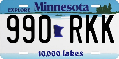 MN license plate 990RKK