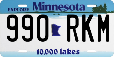 MN license plate 990RKM