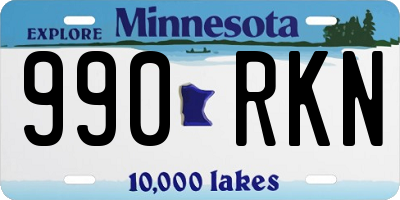 MN license plate 990RKN