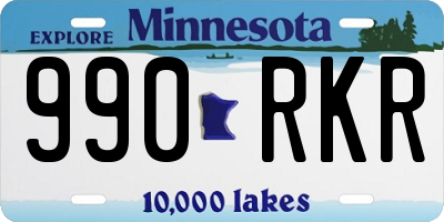 MN license plate 990RKR