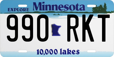 MN license plate 990RKT