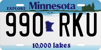 MN license plate 990RKU