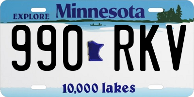 MN license plate 990RKV