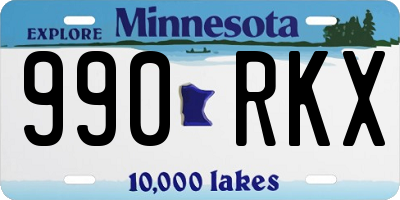 MN license plate 990RKX