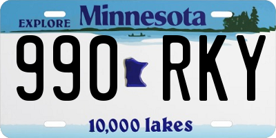 MN license plate 990RKY