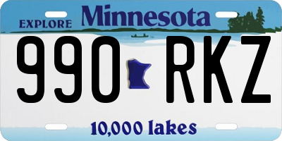 MN license plate 990RKZ