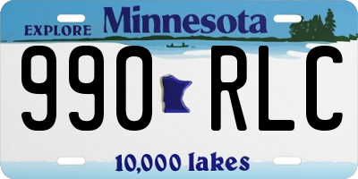 MN license plate 990RLC