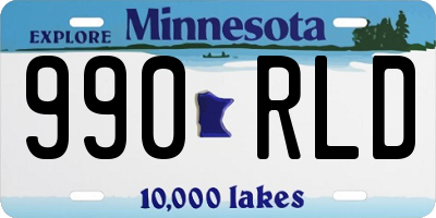 MN license plate 990RLD
