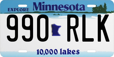 MN license plate 990RLK