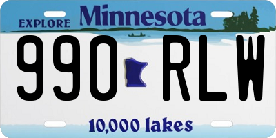 MN license plate 990RLW