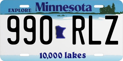 MN license plate 990RLZ