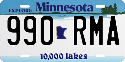MN license plate 990RMA