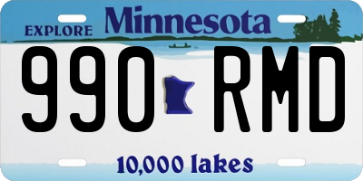 MN license plate 990RMD