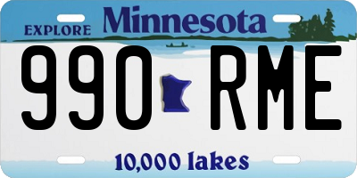 MN license plate 990RME