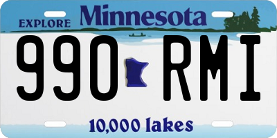 MN license plate 990RMI