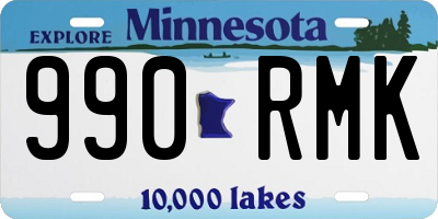 MN license plate 990RMK
