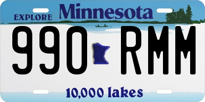 MN license plate 990RMM