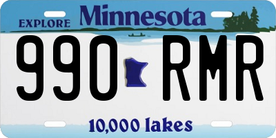 MN license plate 990RMR