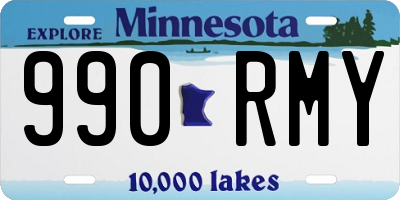 MN license plate 990RMY