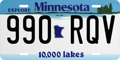MN license plate 990RQV