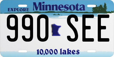 MN license plate 990SEE
