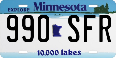 MN license plate 990SFR