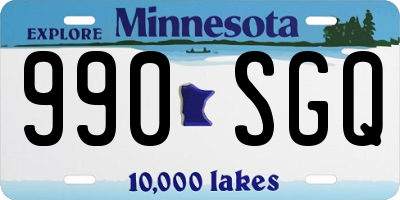 MN license plate 990SGQ