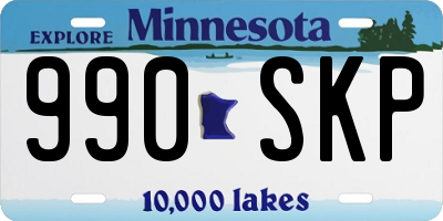 MN license plate 990SKP