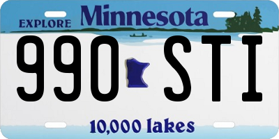 MN license plate 990STI