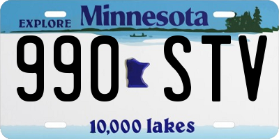 MN license plate 990STV