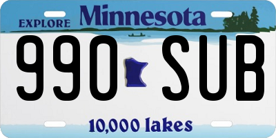 MN license plate 990SUB