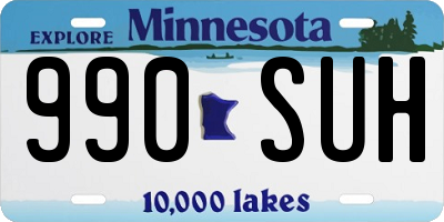 MN license plate 990SUH