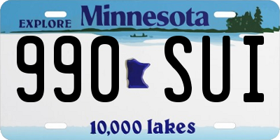 MN license plate 990SUI
