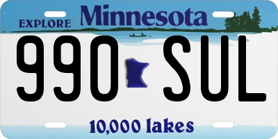 MN license plate 990SUL