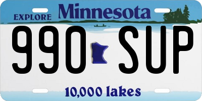 MN license plate 990SUP